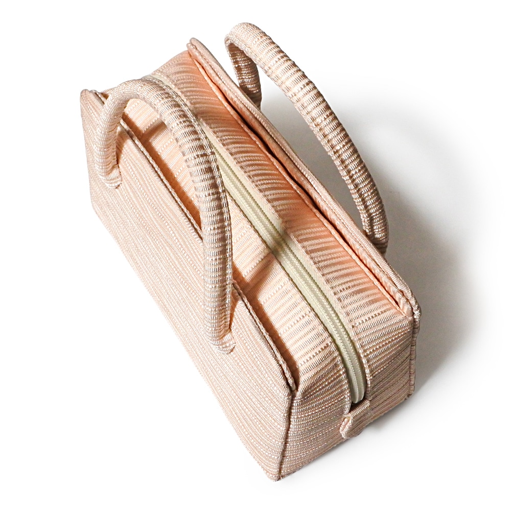 夏の葵バッグ「絽綴 涼波」ピンク｜和装バッグ 着物用バッグ