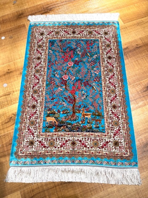 専用 マラゲ産 シルク ペルシャ絨毯 122✖️79cm け東7-1217 専用