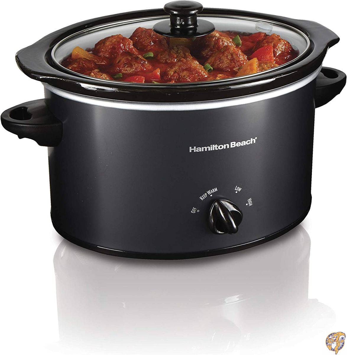Hamilton Beach 3クォート スロークッカー 食洗機対応 クロック&蓋