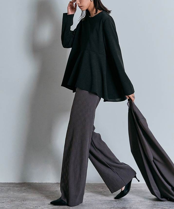 ロングスリーブペプラムブラウス 全3色 2サイズ 【SALE】 | トップス