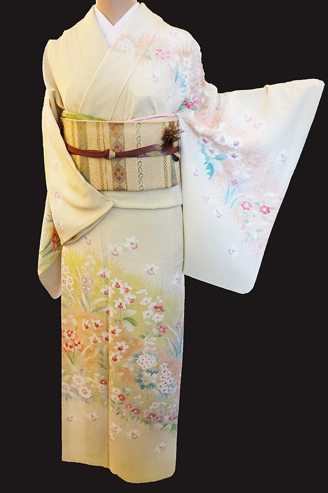 正絹訪問着レンタルフルセット「東京友禅 安達雅一作 四季の花