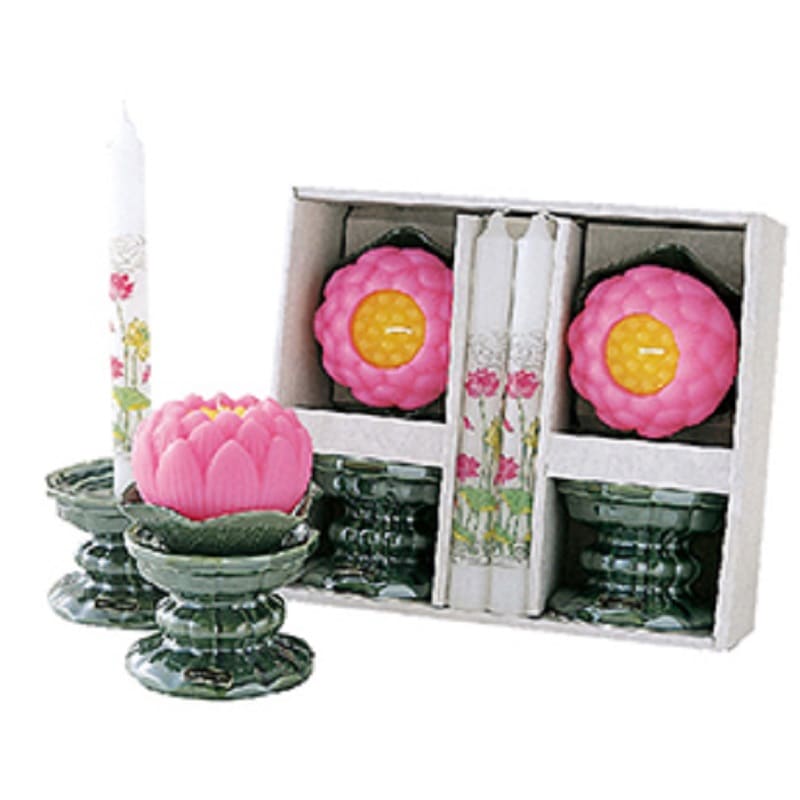 ご贈答/進物『蓮玉ローソクセット【雅(みやび)】陶製燭台付2セット