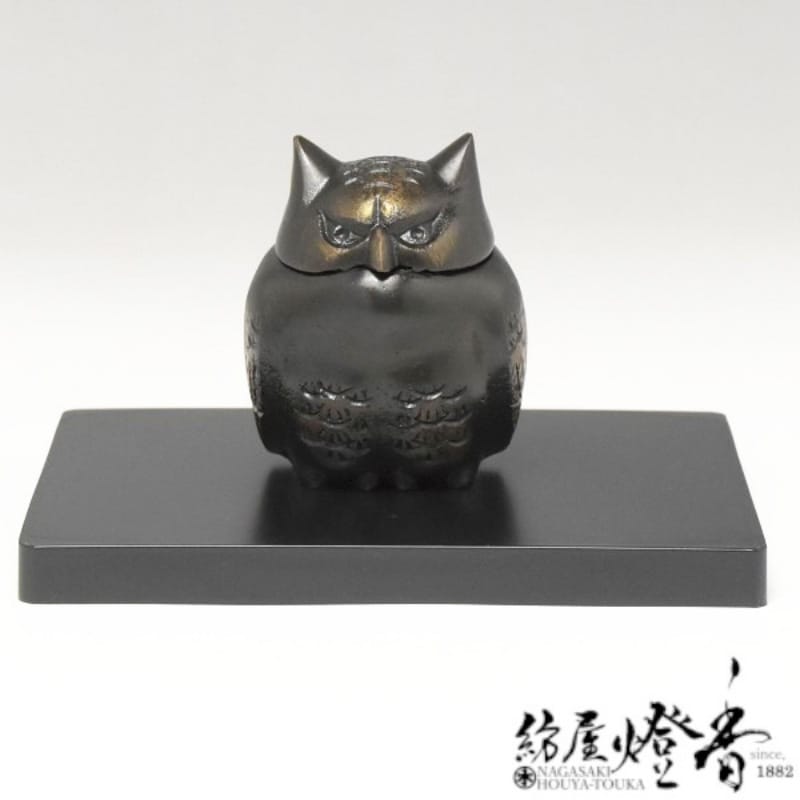 香炉/香器『高岡銅器【ミニふくろう香炉/PC台付】銅製[空焚き用