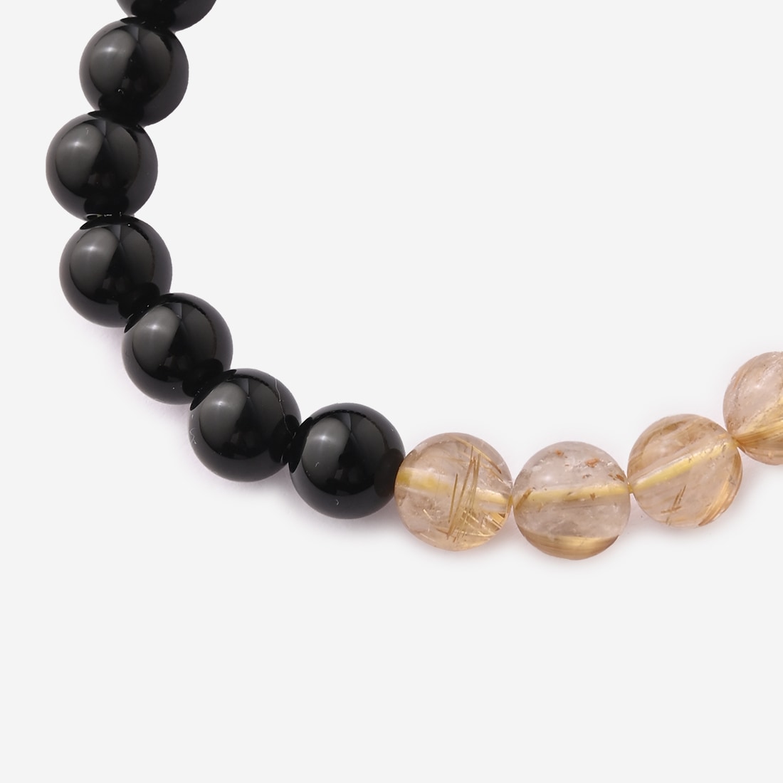 ReZARDクォーツ】ルチル×オニキスブレス