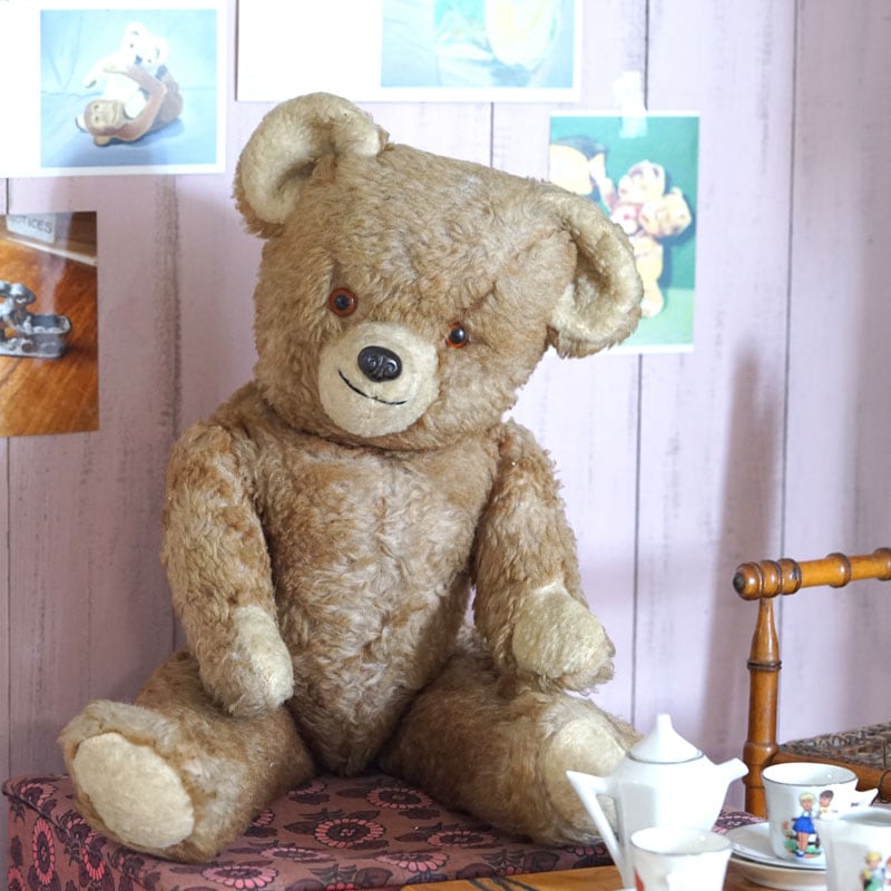 ヴィンテージフランスのブラウンのテディベア58cm 1960年代頃 gt-956の