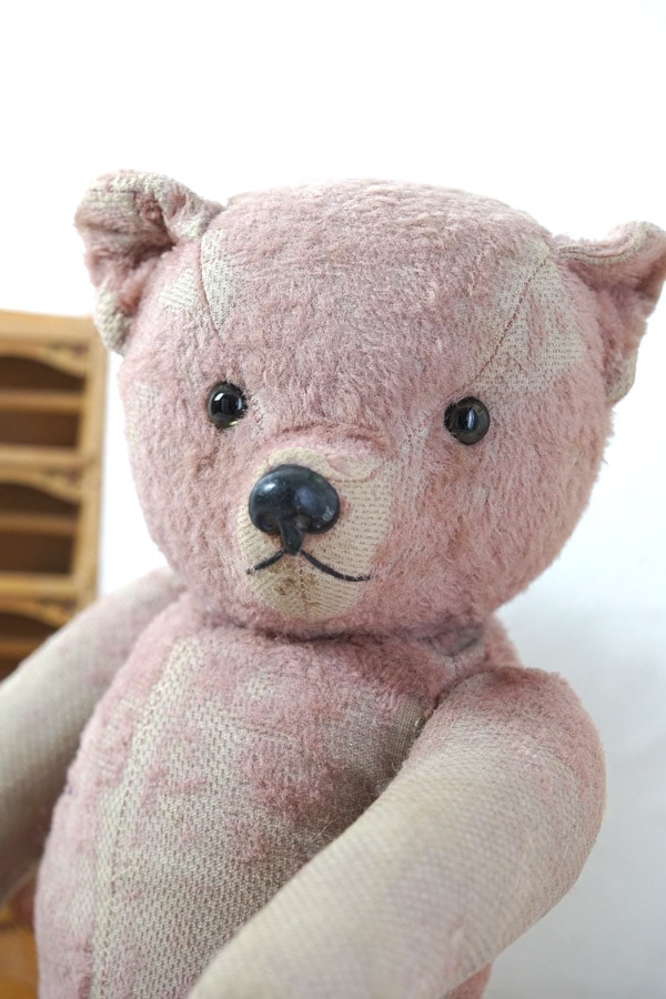 ビックサイズ❣️ピンクのアンティークベア フランスアンティークレア