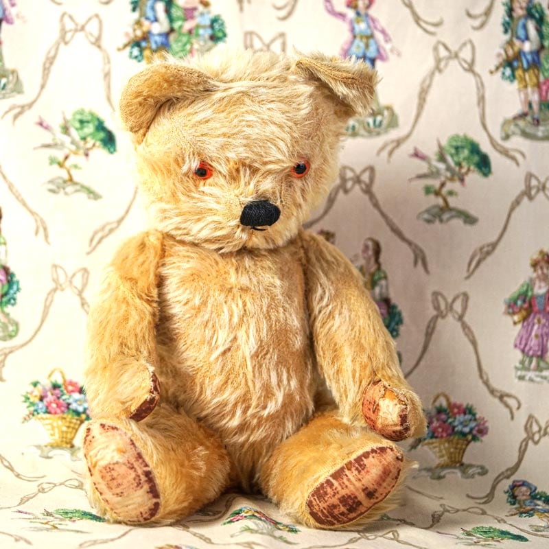 チャドバレーのはちみつ 色のモヘアベア50cm 1940-50年代頃 gt-1069の