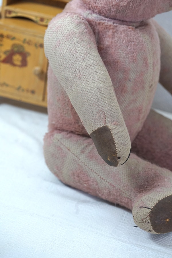 ビックサイズ❣️ピンクのアンティークベア フランスアンティークレア