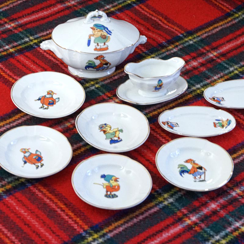 フランスアンティークディネットおままごと9点セット gc-1394の通販