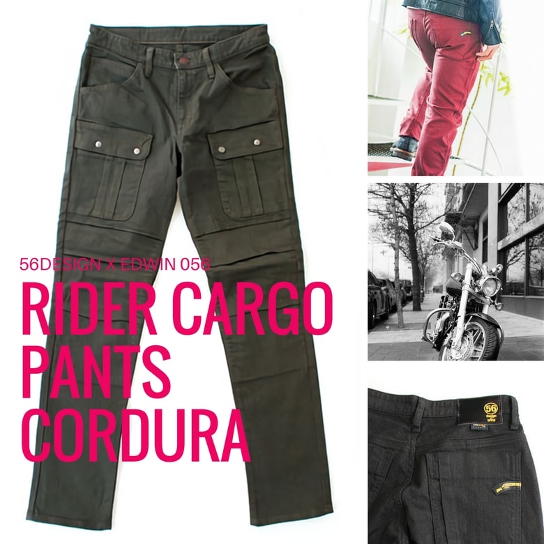 特価】56design×EDWINコラボ レディース バイク用 カーゴパンツ