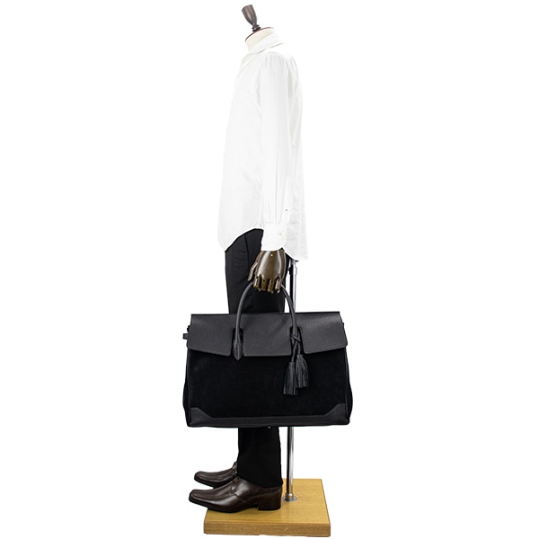 セール】アカーテ ボストンバッグ カーフ シュリンクレザー×スエード