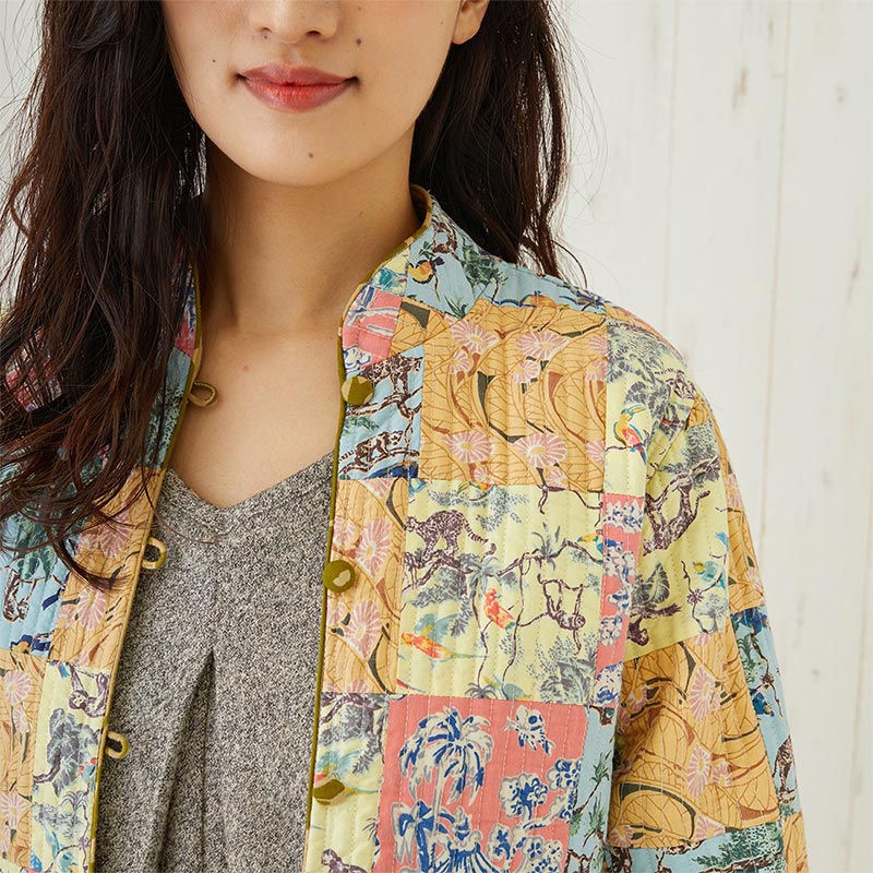 shanti / リバーシブルジャケット パッチワークキルト｜テソロ(tesoro