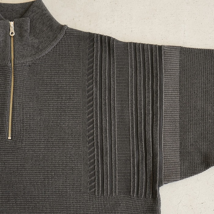 ysk-25aw-kn05) YASHIKI(ヤシキ) / Fuyushigure Half Zip Knit (フユ