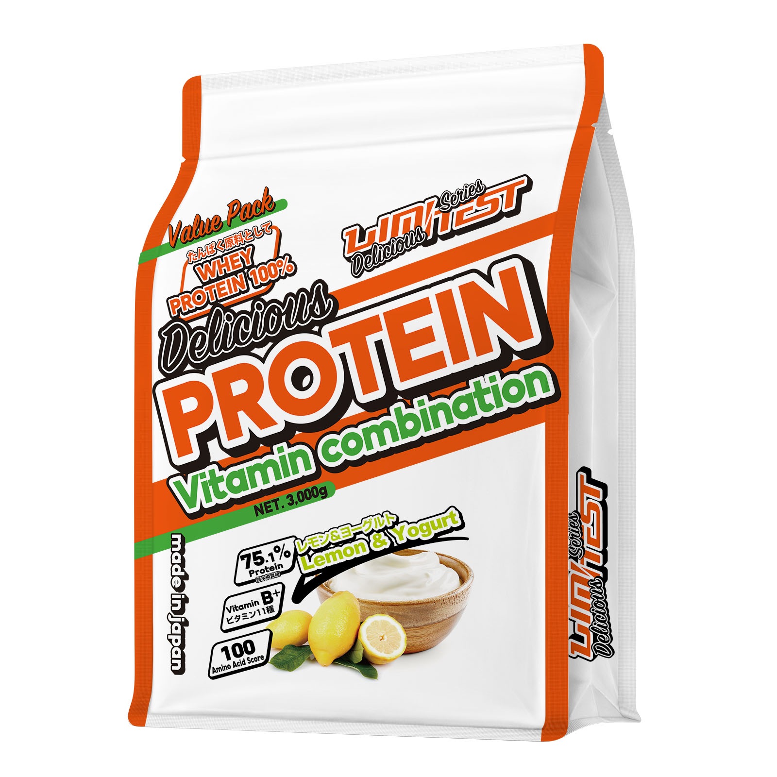 ホエイプロテイン Deliciousシリーズ 大容量3kg レモンヨーグルト