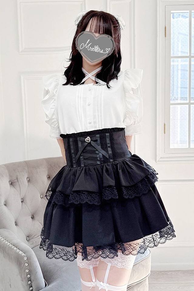 MA*RS】サテンリボン付きフリルブラウス - ホワイト size-F | 地雷系