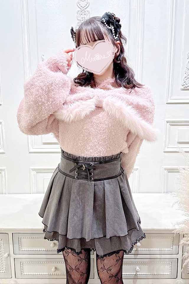 MA*RS】ファー付きリボンオフショルニット - ピンク size-F | 地雷系