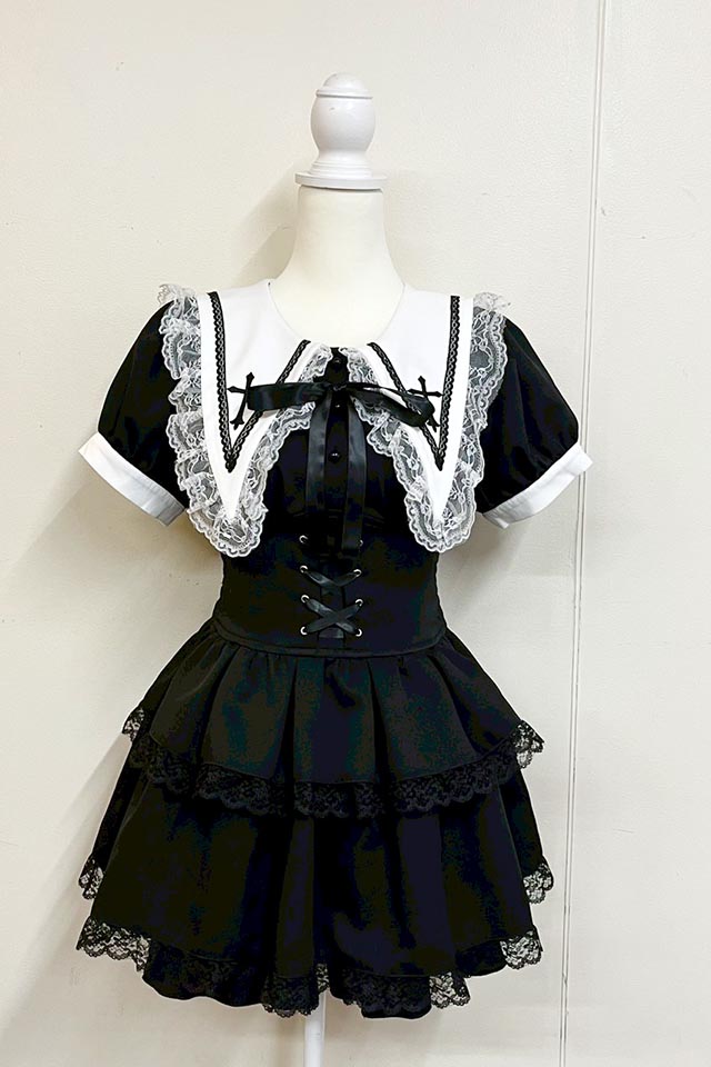 MA*RS】【2点SET】クロス刺繍3段フリルセットアップ - BLK/BLK size