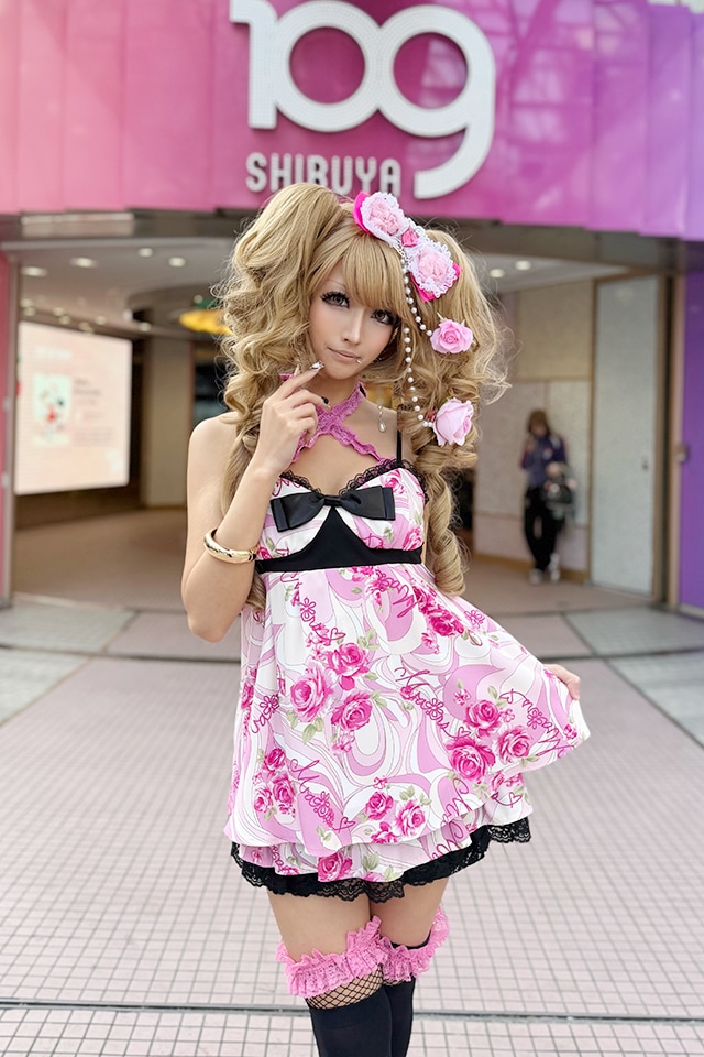 MA*RS】【通販限定販売】幾何学バラ柄キャミソール - ピンク size-F