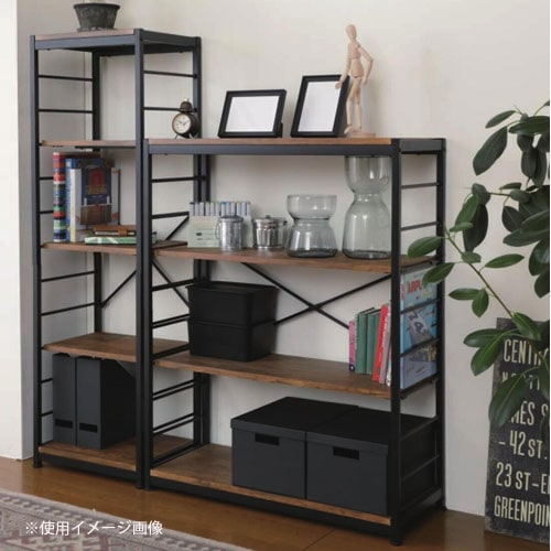 フリーラック5段 幅440×奥行350×高さ1455mm ブラウン ナチュラル