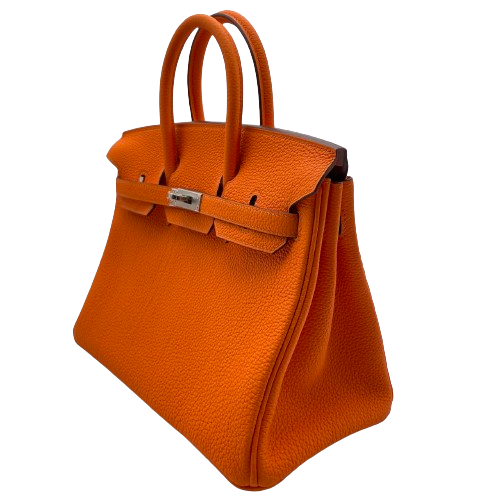 現金特価】エルメス バーキン25 オレンジポピー トゴ シルバー金具 B