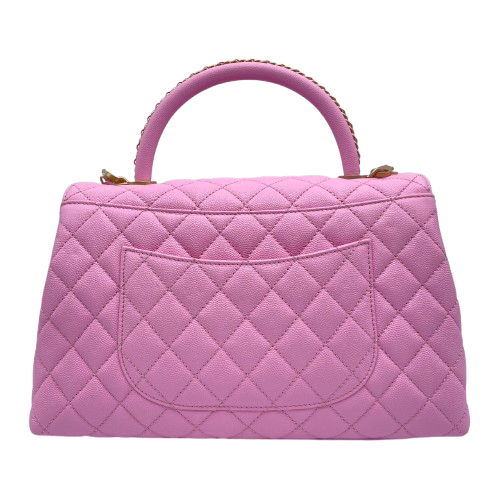 シャネル ココハンドル W29 ピンク キャビアスキン ゴールド金具