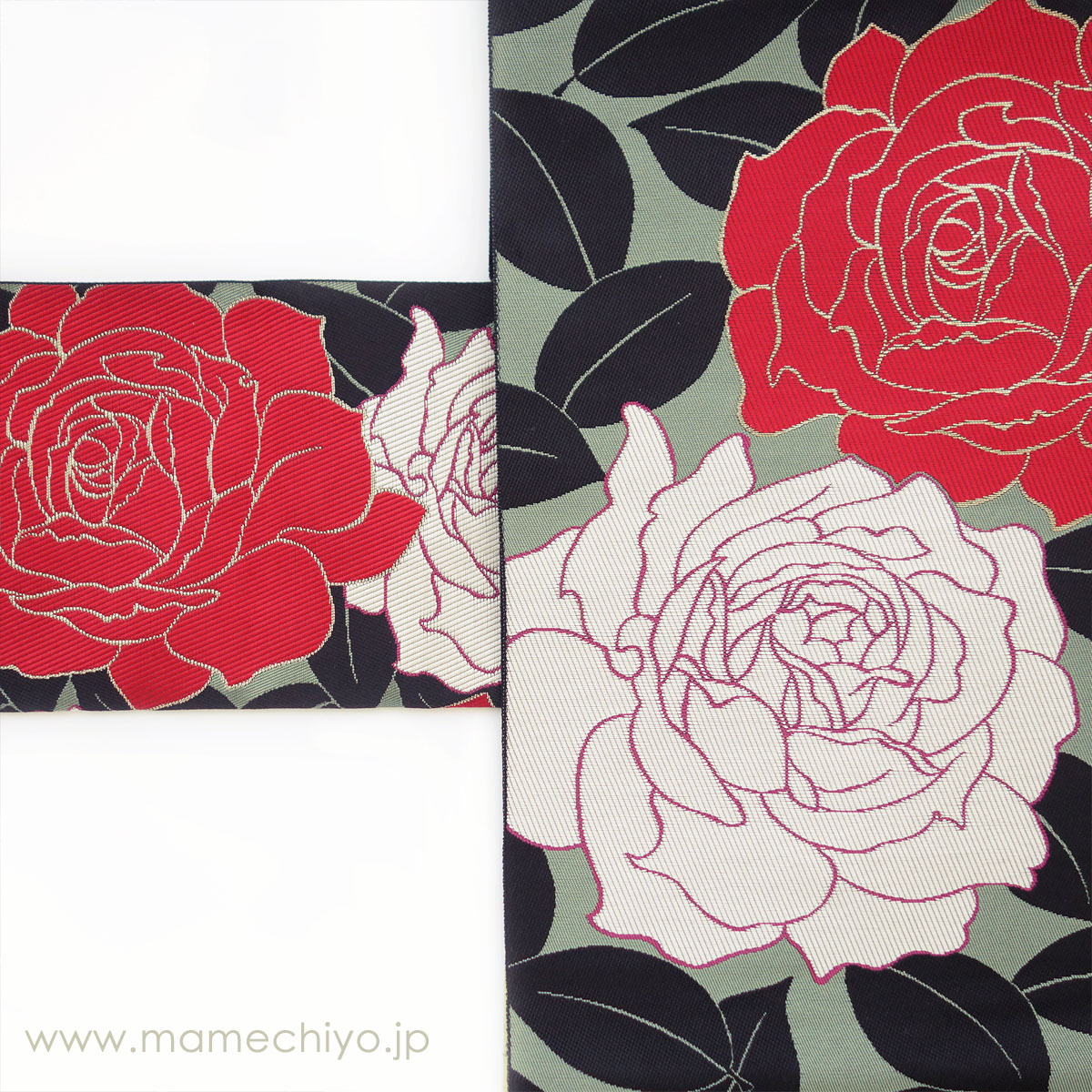 受注会23日まで】名古屋帯 博多織 薔薇