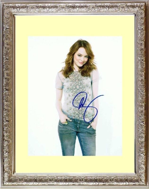 エマ・ストーン直筆サイン入り2Lサイズ写真…ラ・ラ・ランド エマ