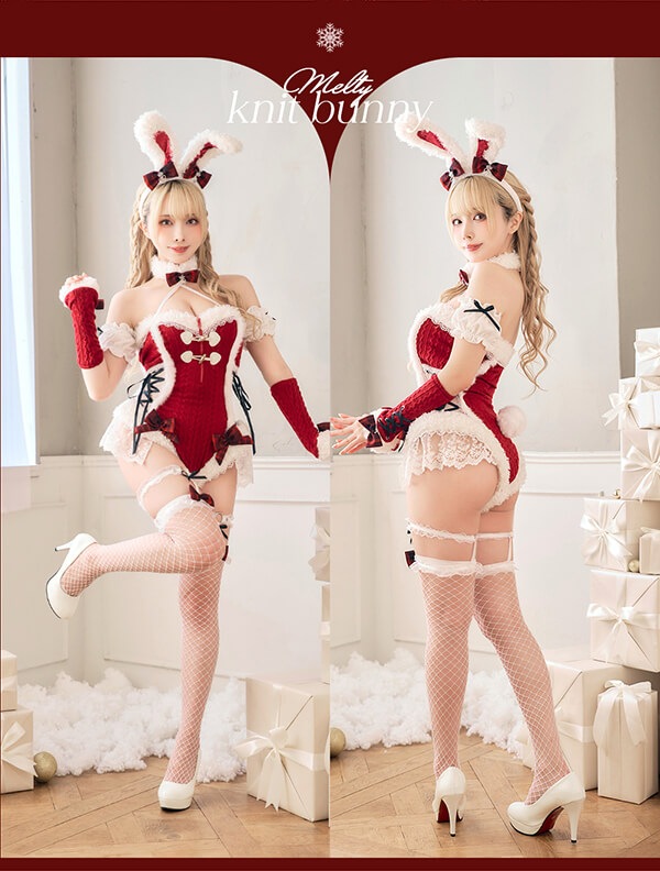 即日発送】メルトニットバニー《クリスマスコスプレ8点セット