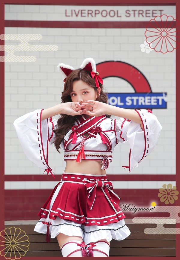 即日発送】【五木あきらコラボ】巫女キツネ《ハロウィンコスプレ7点