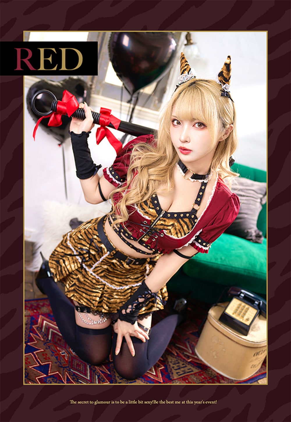 即日発送】レースアップ2WAY鬼コスチューム《オリジナルコスプレ8点