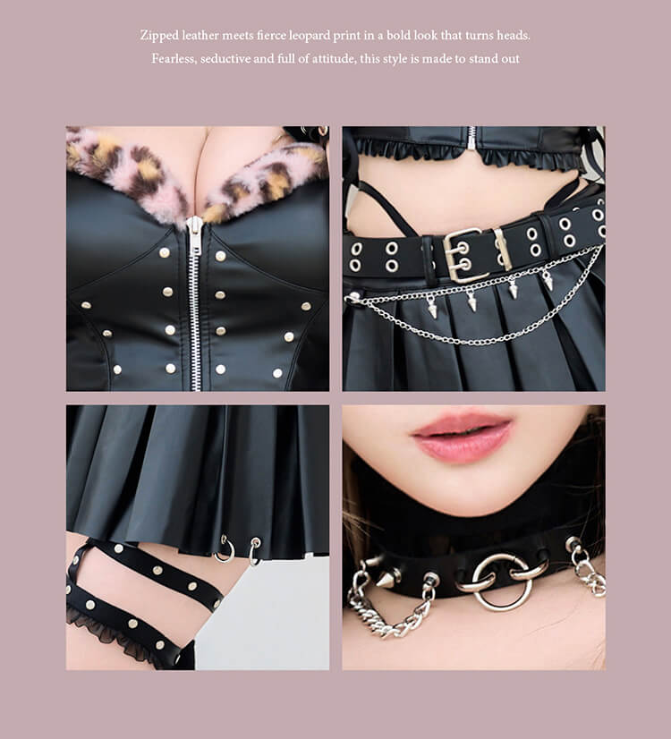 即日発送】ジップミーレザーレオパード《ハロウィンコスプレ12点セット