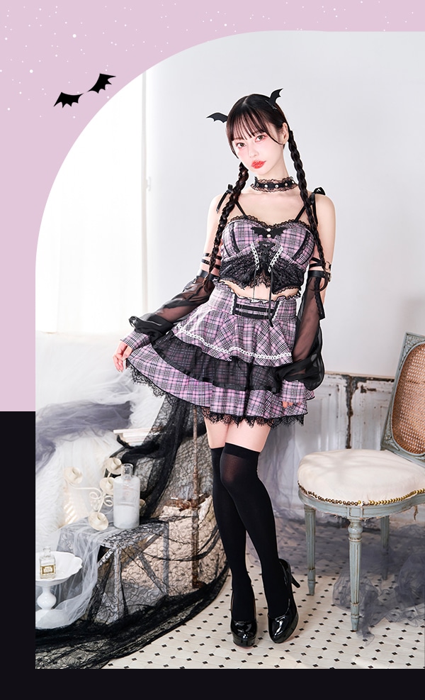 即日発送】【中村里砂着用】アンティークレースチェックサキュバス