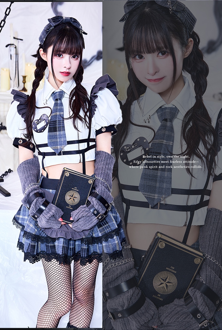 即日発送】ガーリーチェックパンククラッシュメイド《オリジナル