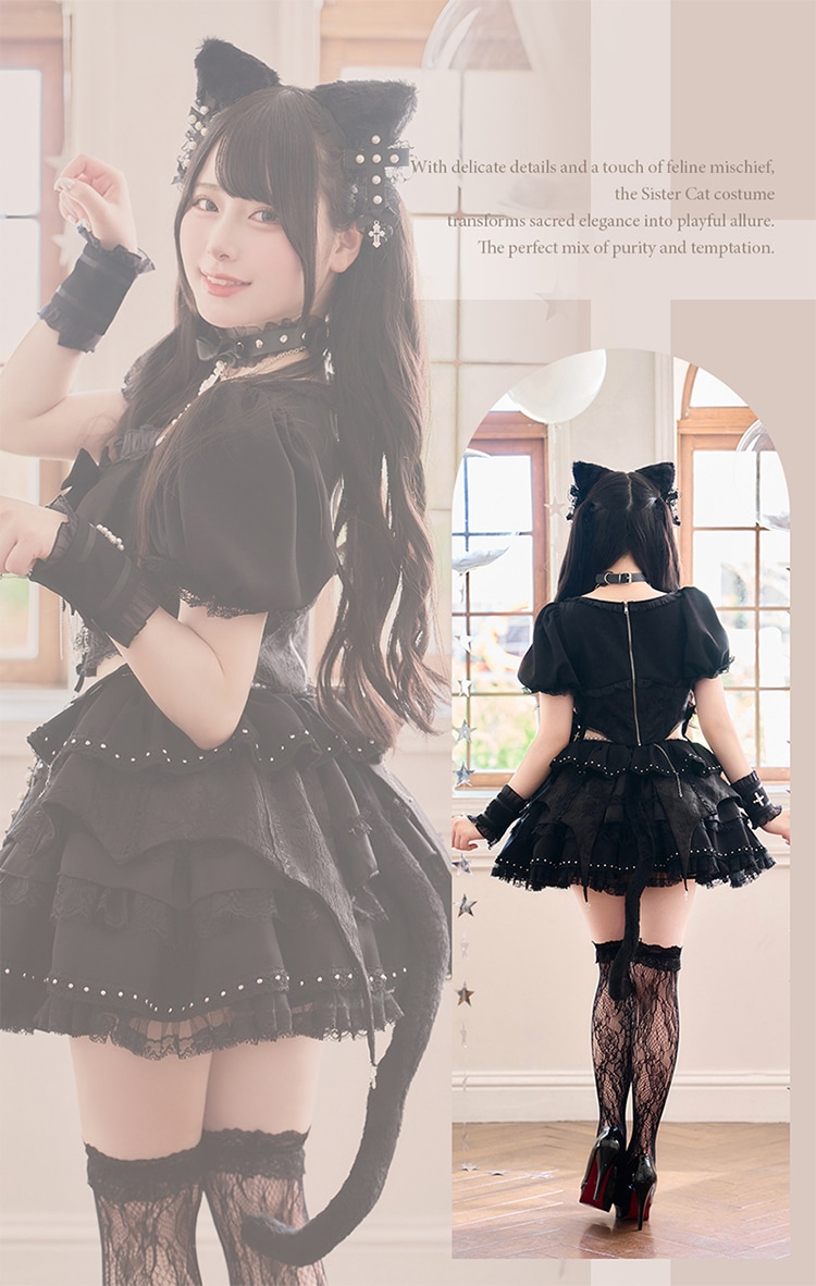 即日発送】【Mumei着用】シスタークロスパールキャット《ハロウィン