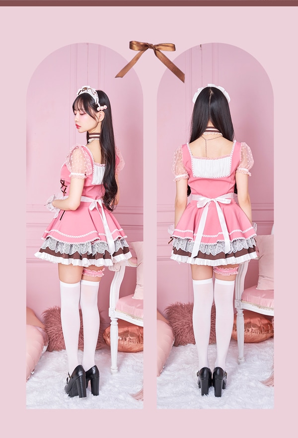 即日発送】【中村里砂着用】ミルクパールストロベリーハートメイド