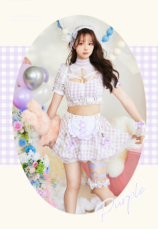 即日発送】ハーネスポップギンガムチェックメイド《ハロウィンコスプレ