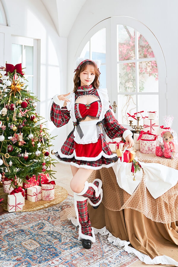 1～3営業日で発送】ジングルチェックジャージキャットサンタ