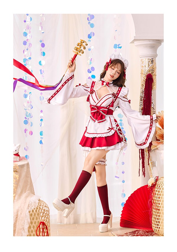 即日発送】スイートシアードット巫女メイド《オリジナルコスプレ7点