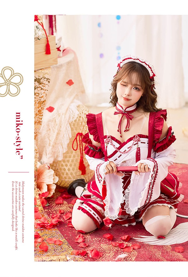 即日発送】ミルフィーユフリルドーリー巫女メイド《オリジナルコスプレ