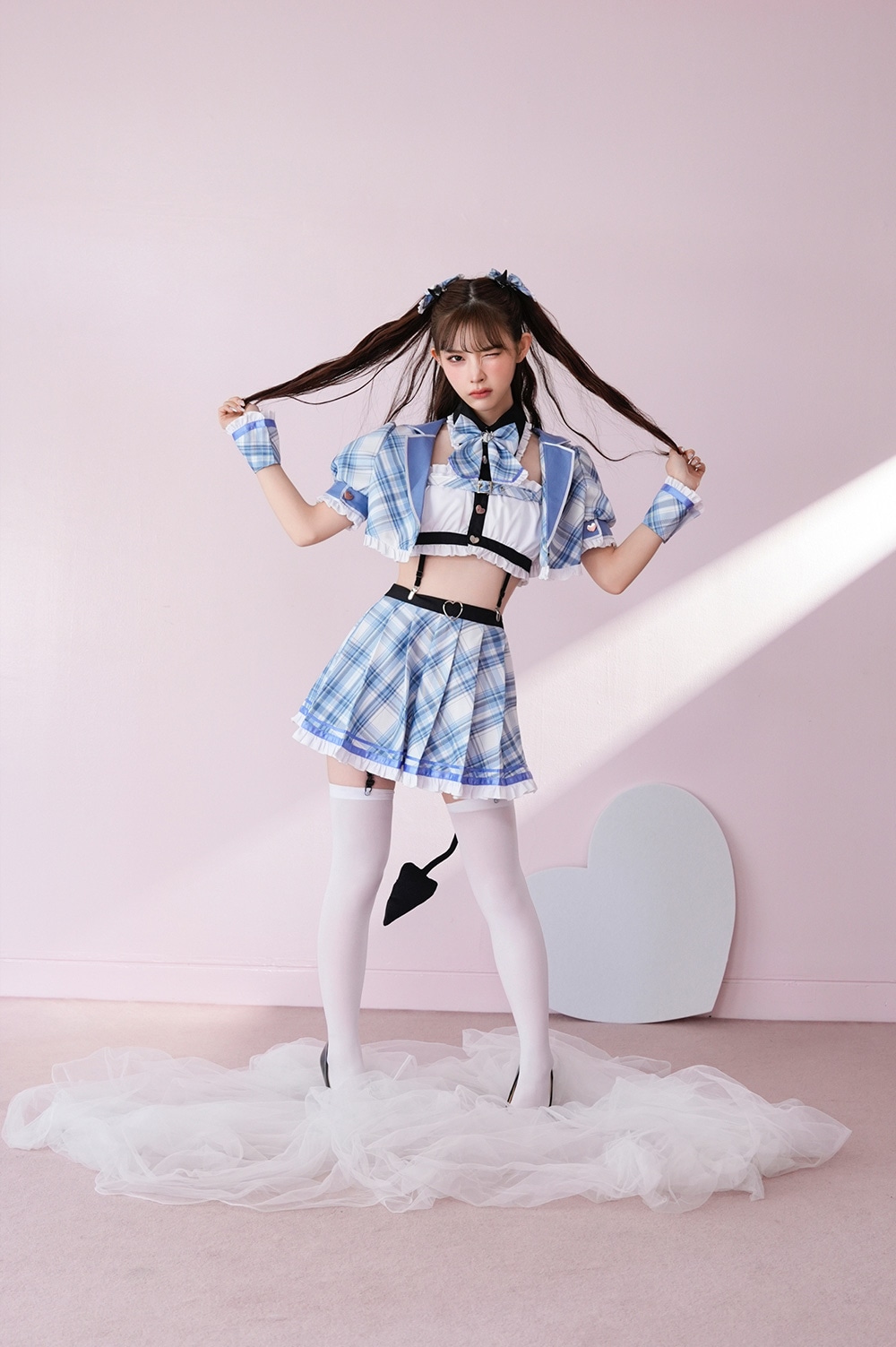 即日発送】チェックデビル制服コスチューム《ハロウィンコスプレ10点