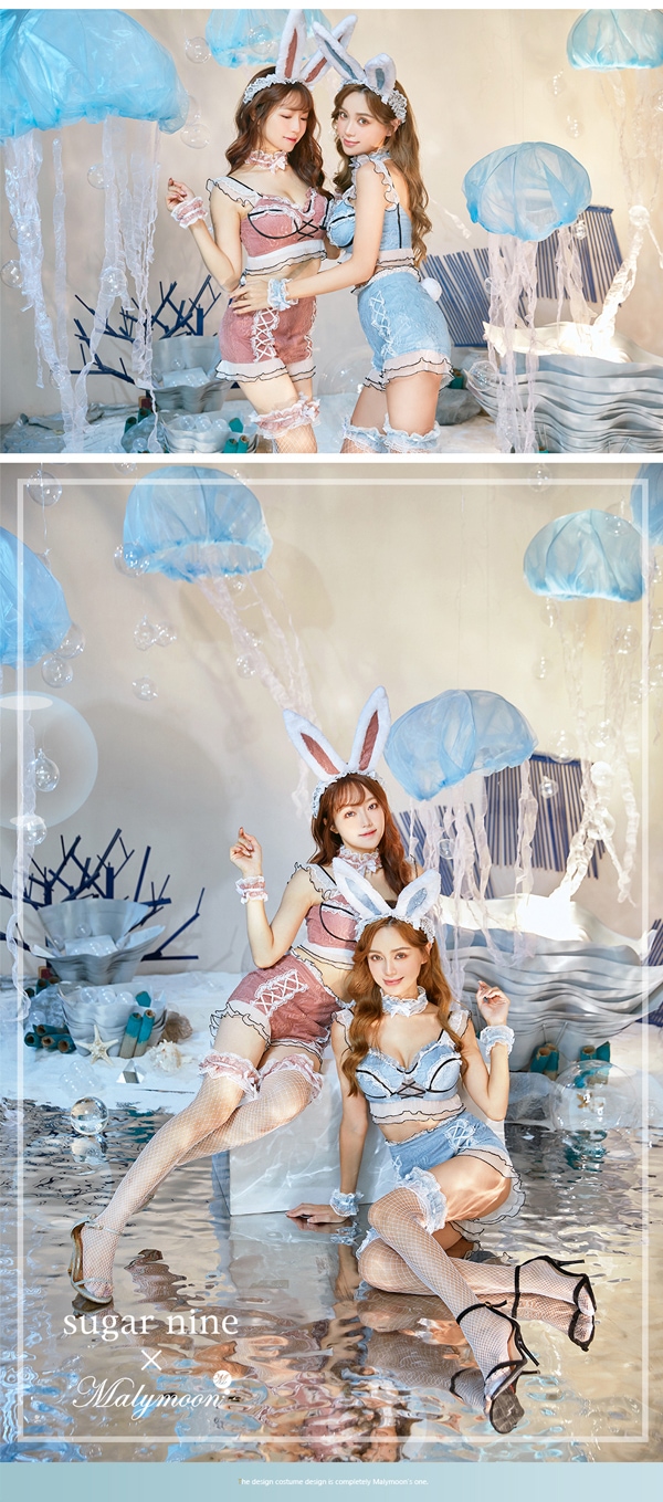 即日発送】3カラーフリルバニー《セクシーランジェリー7点セット