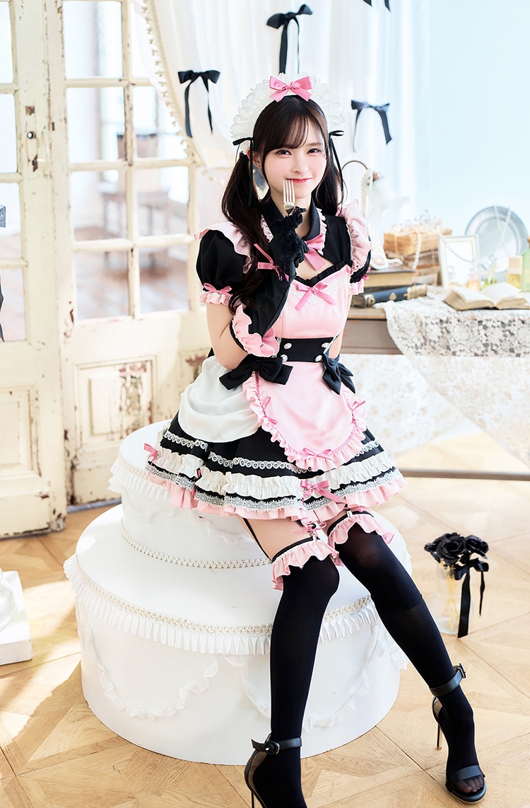 即日発送】【藤咲凪着用】夜パフェホイップメイド《ハロウィンコスプレ