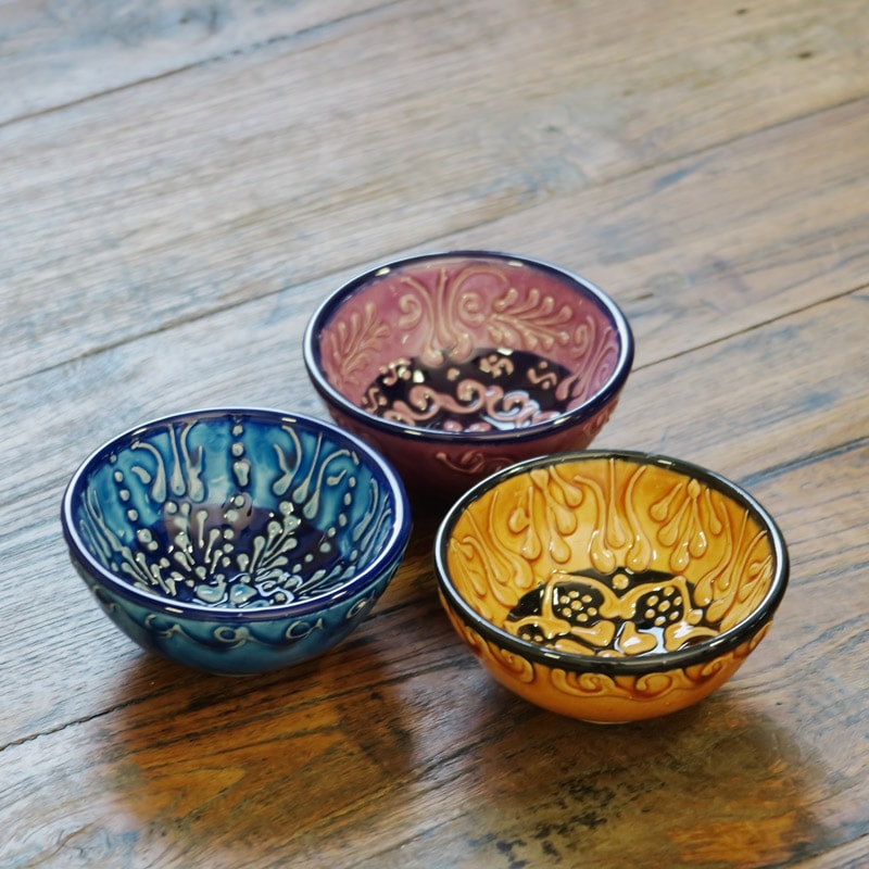 トルコ・キュタフヤ陶器 バイカラーミニボウル S｜マライカ公式通販