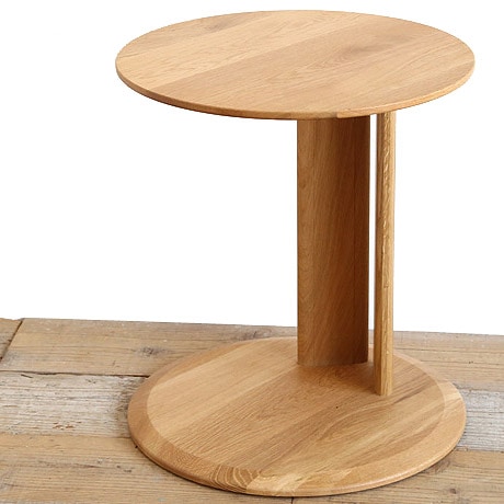 コンテ サイドテーブル 丸テーブル 円形 木製 無垢 オーク