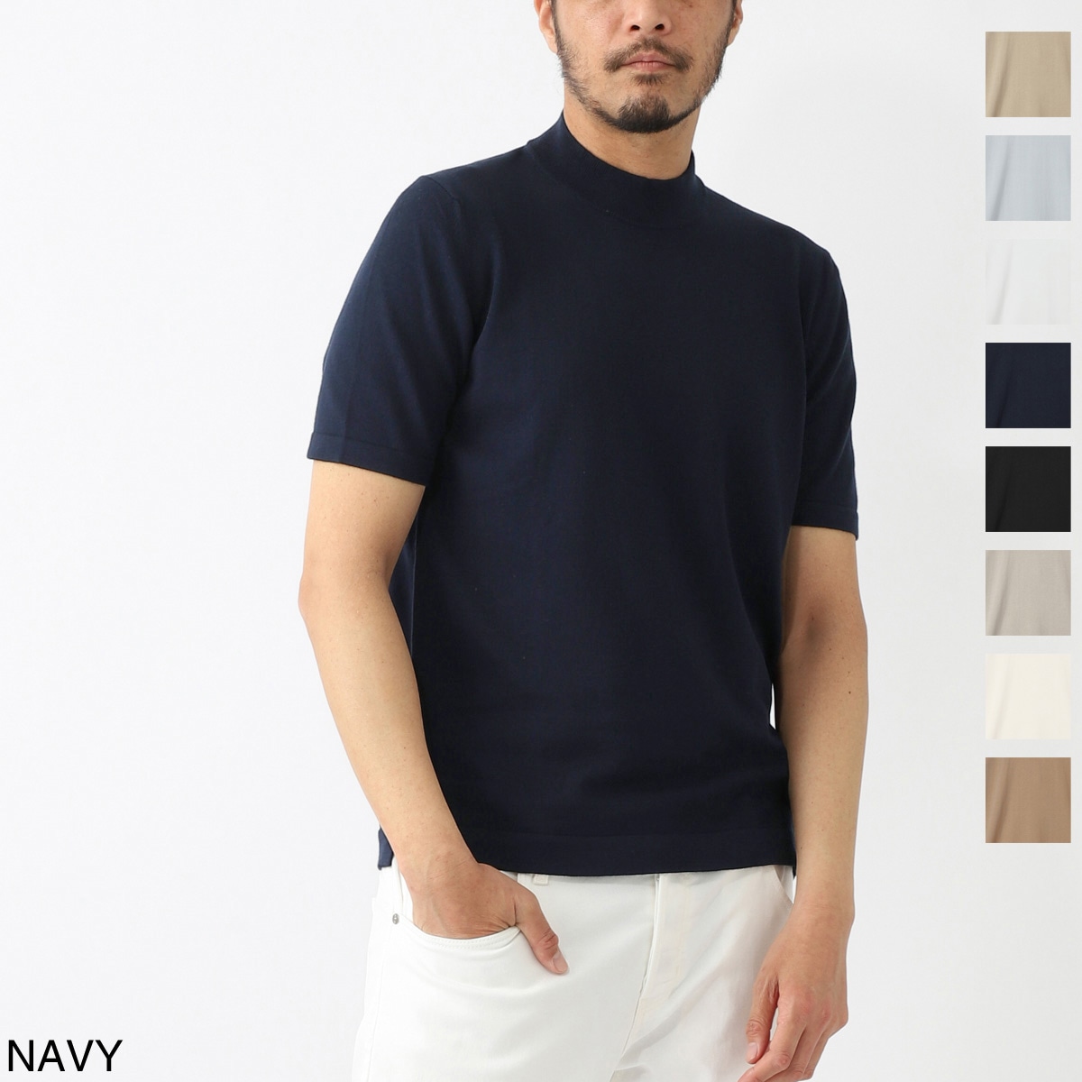 Gran Sasso グランサッソ モックネック半袖ニット/LUPETTO M/M 12G