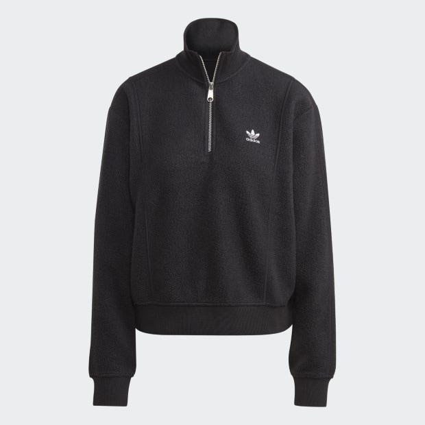 レディース エッセンシャルズ+ リバースハーフジップ ブラック