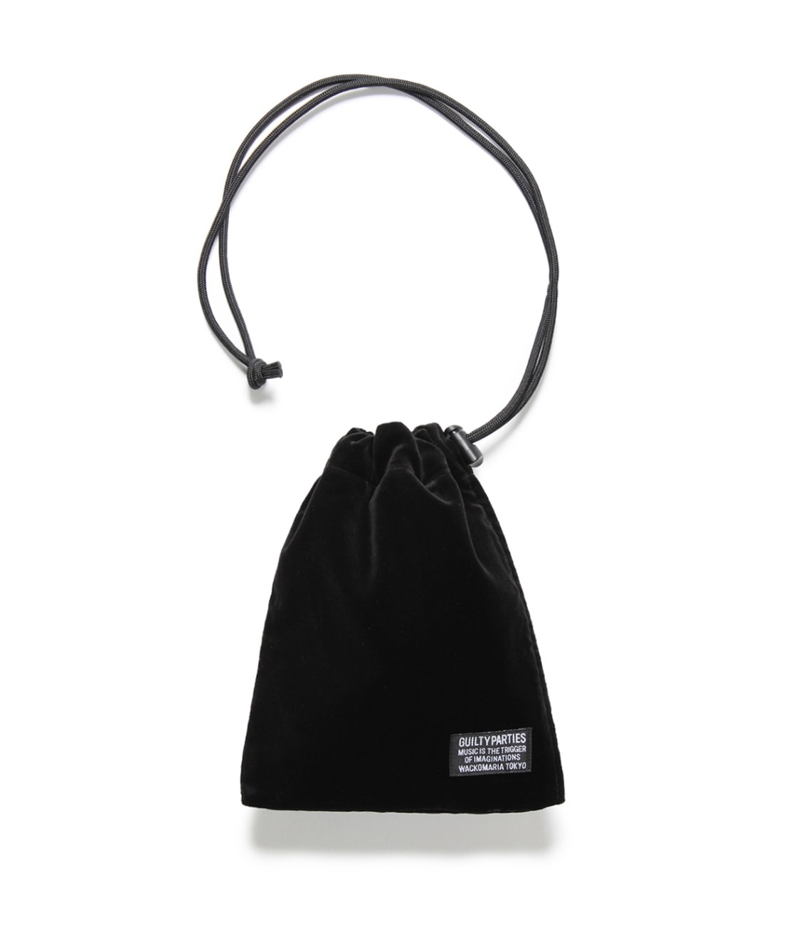 VELVET DRAWSTRING BAG【BLACK】｜WACKO MARIA｜MELTING POT（正規取扱