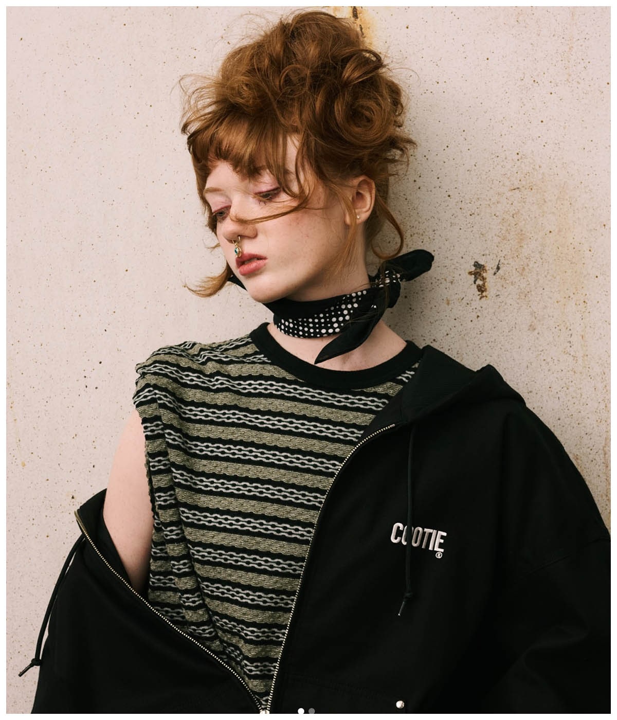 Jacquard Border S/S Tee【BLACK】｜COOTIE PRODUCTIONS®︎｜MELTING