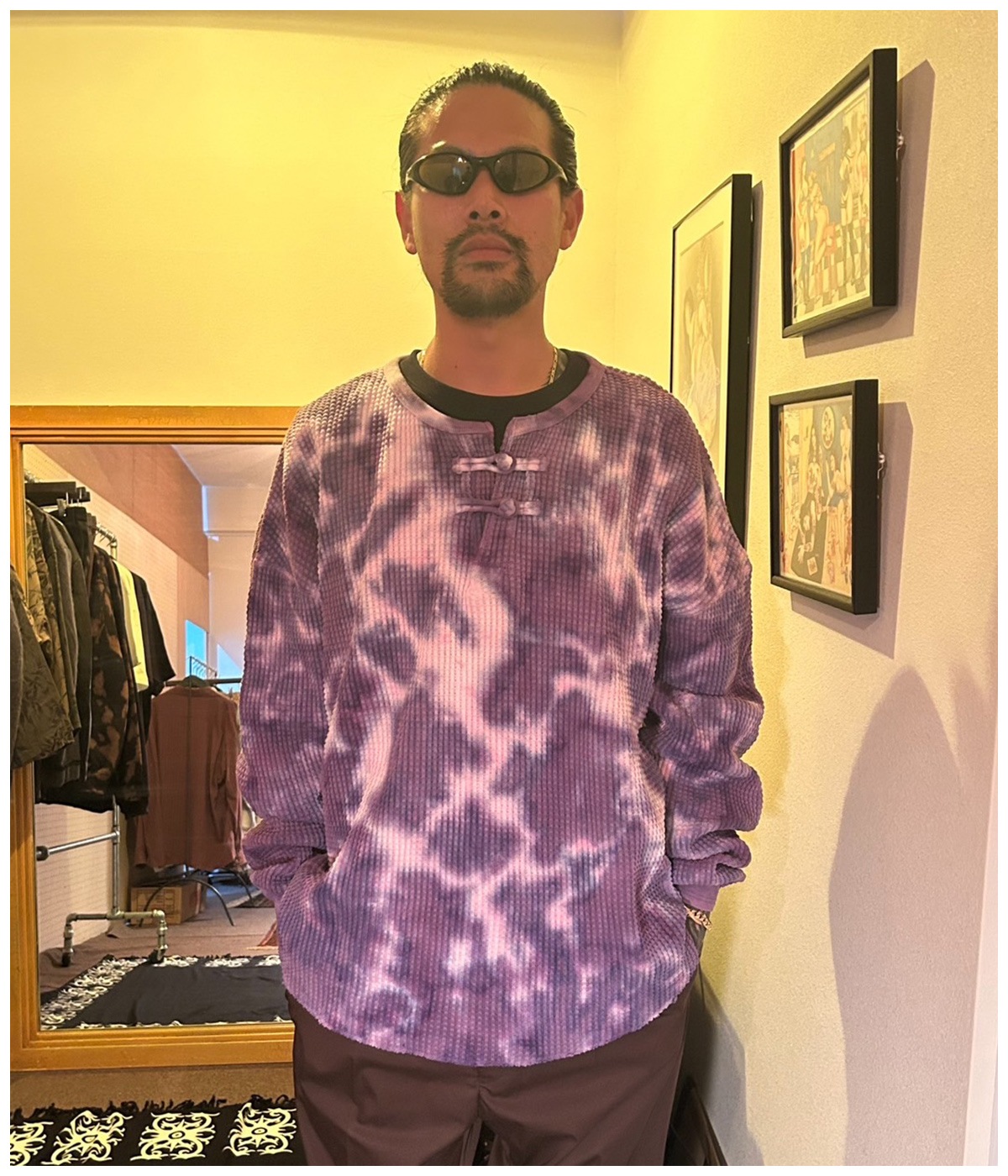 ORIENTAL HENRY NECK SHIRT【TIE DYE】｜exodus brand｜MELTING POT