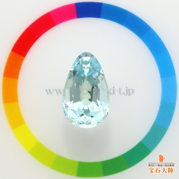 天然アクアマリン 13.69ct 【透明度抜群アクアブルー】 モザンビーク